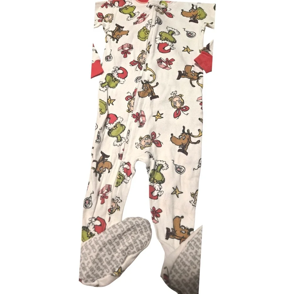 Carters The Grinch Christmas Footed‎ Pajamas Sleepwear Kids 12 Months